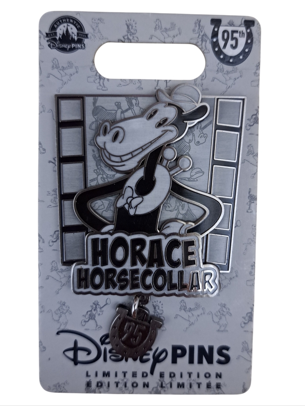 Horace Horsecollar Disney Pin - Silver Black